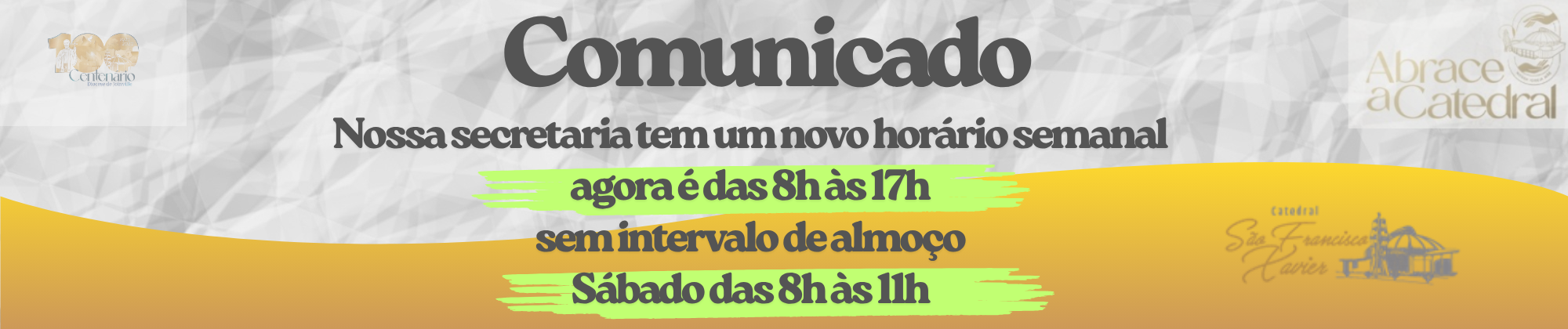 Novo horário da secretaria