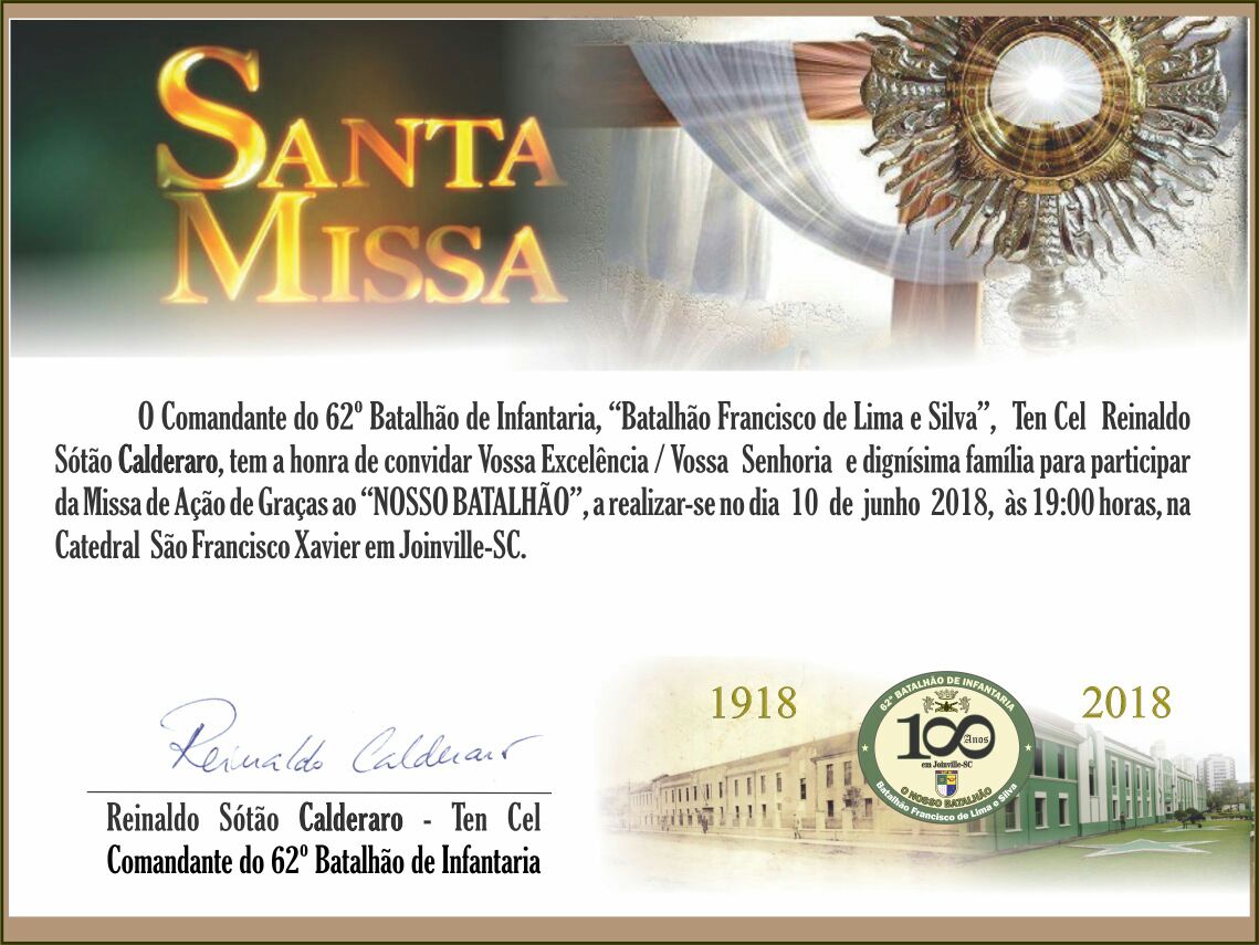 Missa em Ação de Graças 62º BI